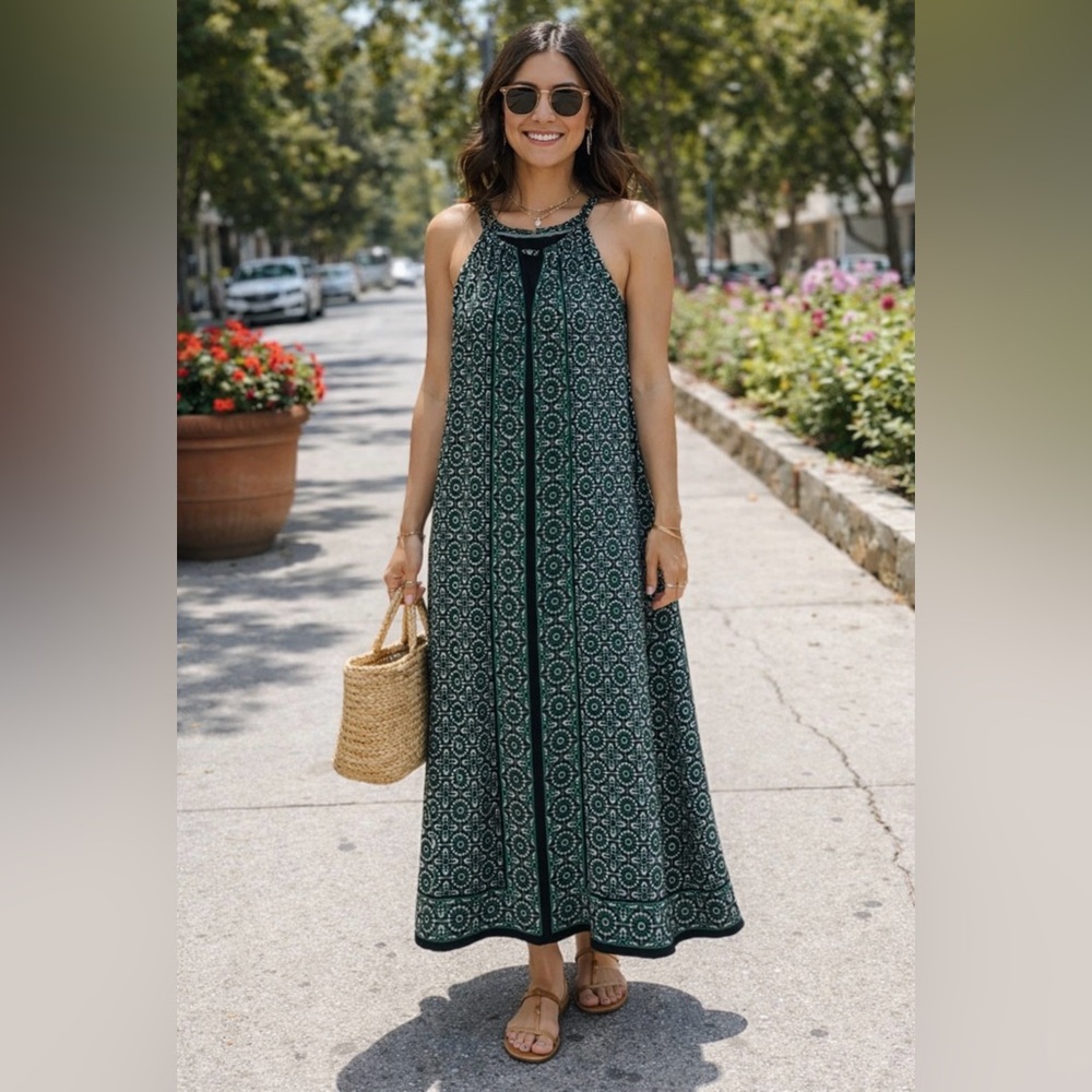 💎💎Elegant Green Patterned Dress